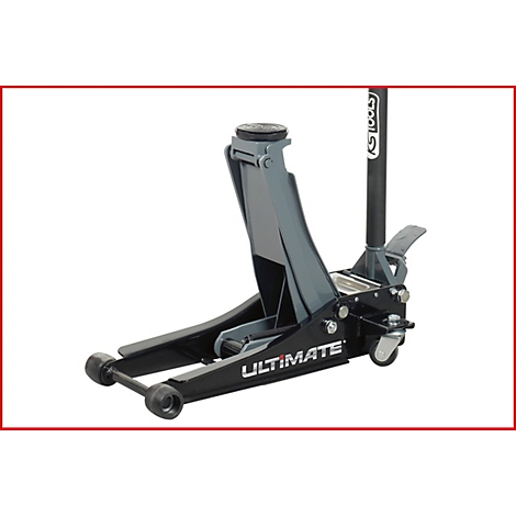 Schwarzer und grauer Wagenheber mit der Aufschrift "ULTIMATE".